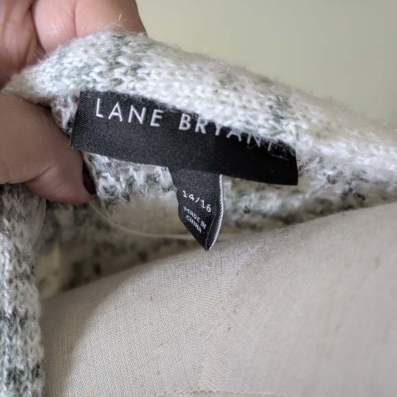 Lane Bryant Women's White Multicolor Size 14/16 Knit Sweater Open Cardigan - Picture 7 of 10